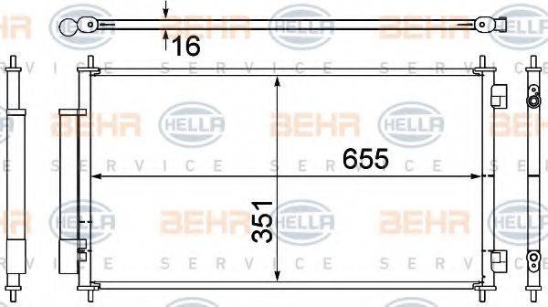 HELLA 8FC351308781 Конденсатор, кондиціонер