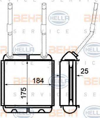 HELLA 8FH351313031 Теплообмінник, опалення салону