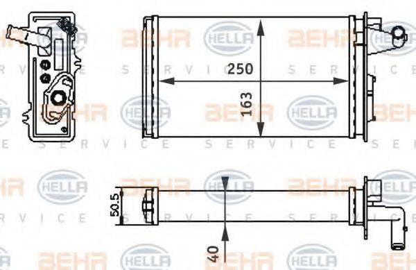 HELLA 8FH351313041 Теплообмінник, опалення салону