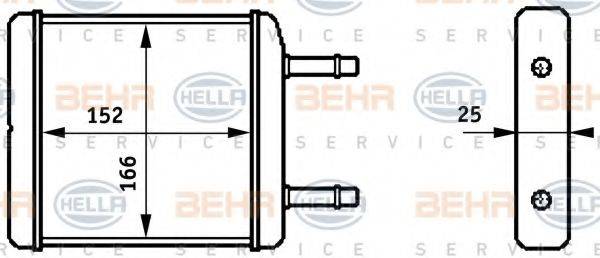 HELLA 8FH351313181 Теплообмінник, опалення салону