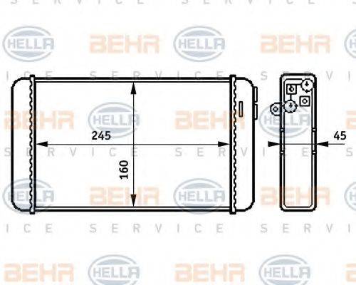 HELLA 8FH351313281 Теплообмінник, опалення салону