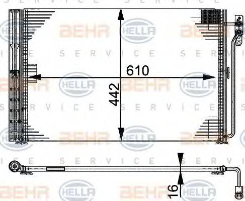 HELLA 8FC351317481 Конденсатор, кондиціонер