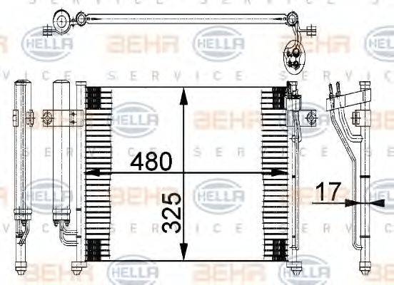 HELLA 8FC351318071 Конденсатор, кондиціонер