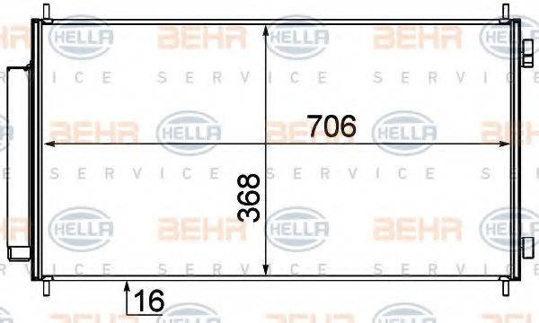 HELLA 8FC351319231 Конденсатор, кондиціонер