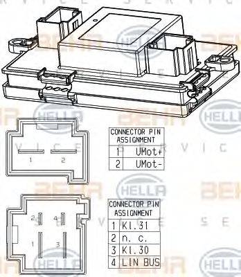 HELLA 5HL351321541 Регулятор, вентилятор салону