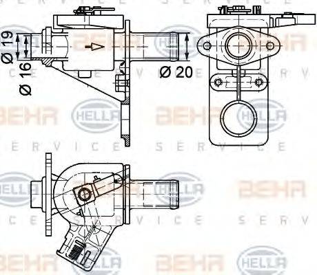 HELLA 9XL351328181 Регулюючий клапан охолоджувальної рідини