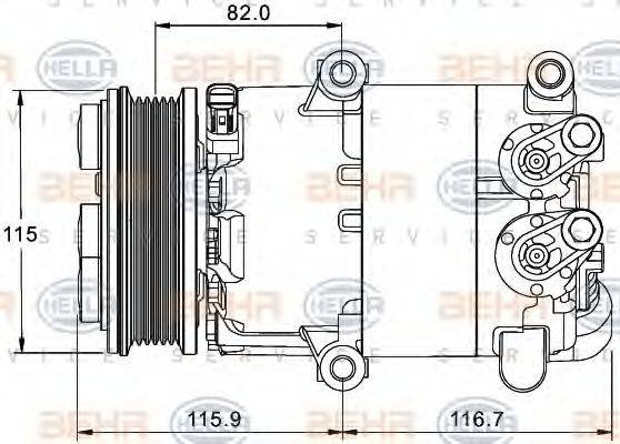 HELLA 8FK351334061 Компресор, кондиціонер