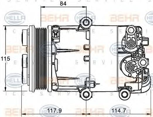 HELLA 8FK351334071 Компресор, кондиціонер