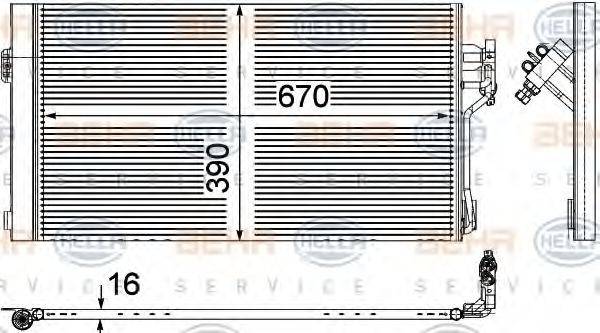 HELLA 8FC351343001 Конденсатор, кондиціонер