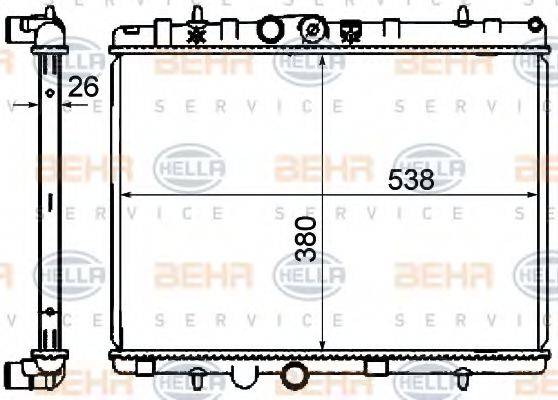 HELLA 8MK376700231 Радіатор, охолодження двигуна