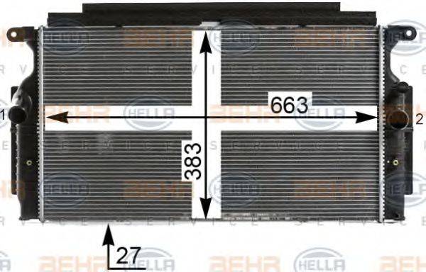 HELLA 8MK376700461 Радіатор, охолодження двигуна