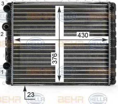 HELLA 8MK376700691 Радіатор, охолодження двигуна