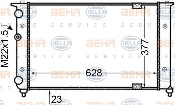 HELLA 8MK376705561 Радіатор, охолодження двигуна