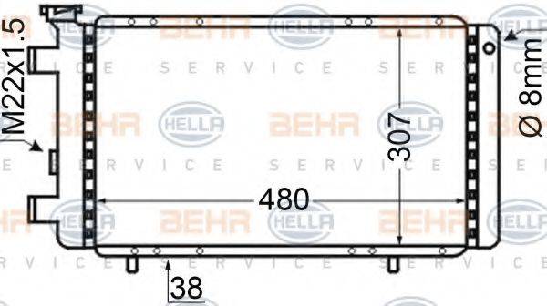 HELLA 8MK376705781 Радіатор, охолодження двигуна