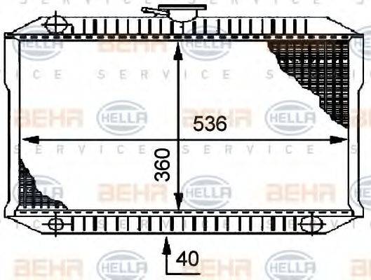 HELLA 8MK376706011 Радіатор, охолодження двигуна