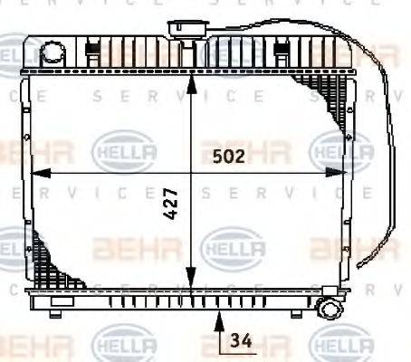 HELLA 8MK376706191 Радіатор, охолодження двигуна