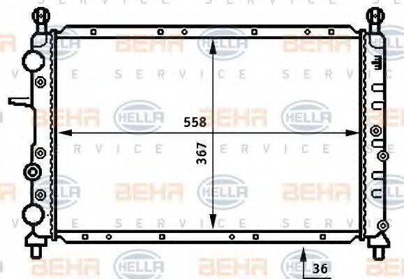 HELLA 8MK376707001 Радіатор, охолодження двигуна