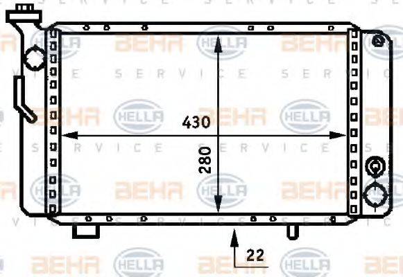 HELLA 8MK376707131 Радіатор, охолодження двигуна