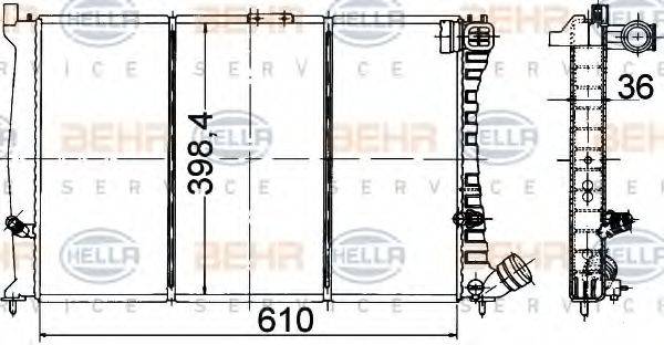 HELLA 8MK376707171 Радіатор, охолодження двигуна