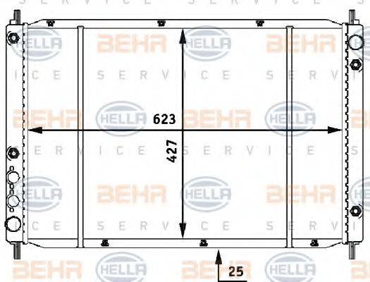 HELLA 8MK376707201 Радіатор, охолодження двигуна