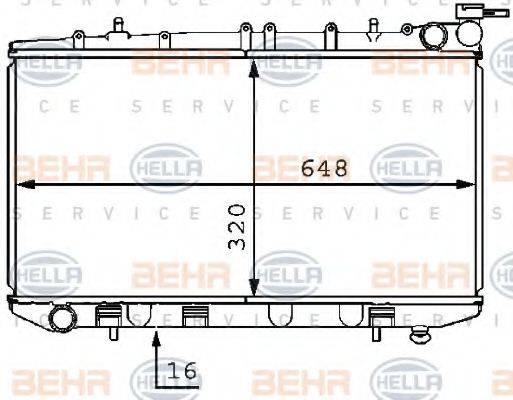 HELLA 8MK376707491 Радіатор, охолодження двигуна