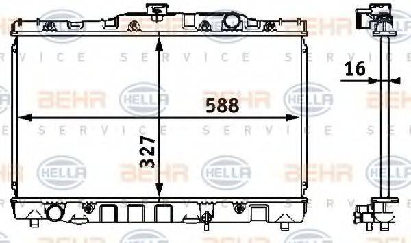 HELLA 8MK376708301 Радіатор, охолодження двигуна