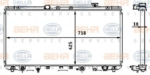 HELLA 8MK376708361 Радіатор, охолодження двигуна