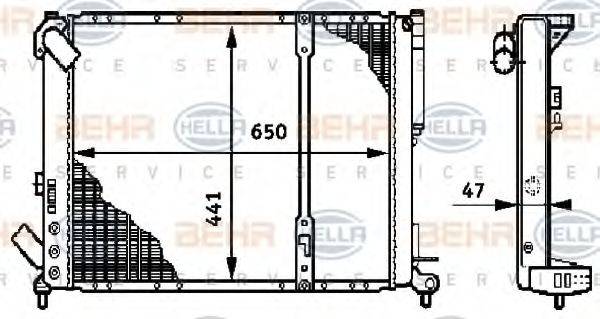 HELLA 8MK376708461 Радіатор, охолодження двигуна