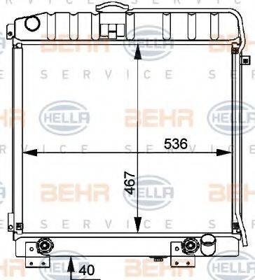 HELLA 8MK376709481 Радіатор, охолодження двигуна