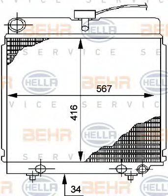 HELLA 8MK376710491 Радіатор, охолодження двигуна