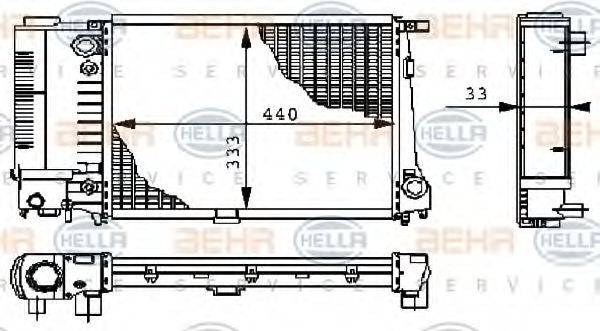 HELLA 8MK376711591 Радіатор, охолодження двигуна