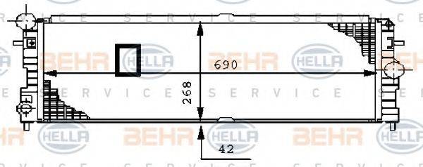 HELLA 8MK376711741 Радіатор, охолодження двигуна