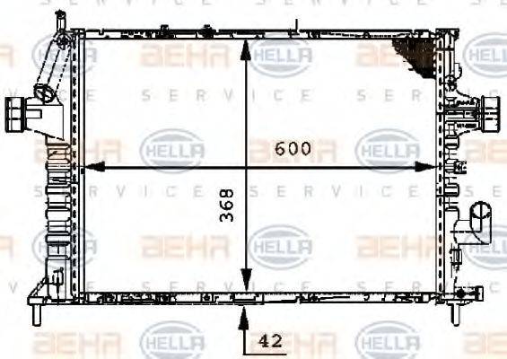 HELLA 8MK376712601 Радіатор, охолодження двигуна