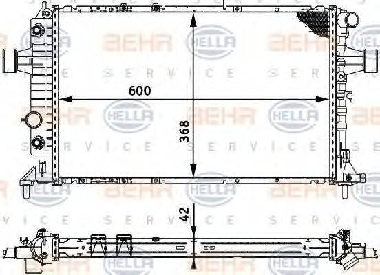 HELLA 8MK376713011 Радіатор, охолодження двигуна