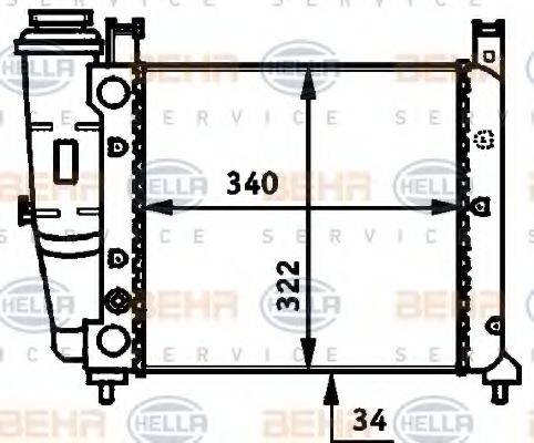 HELLA 8MK376713491 Радіатор, охолодження двигуна