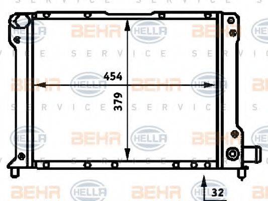 HELLA 8MK376713661 Радіатор, охолодження двигуна