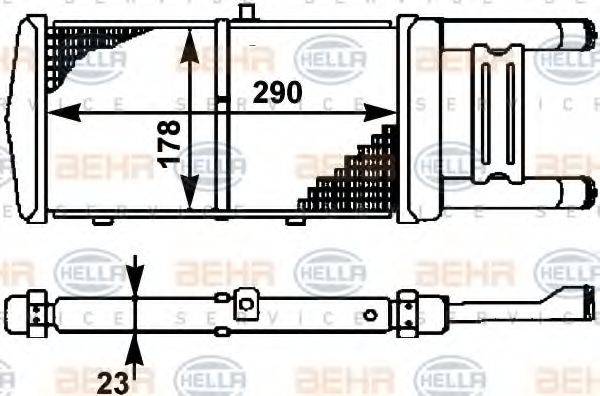 HELLA 8MK376714531 Радіатор, охолодження двигуна