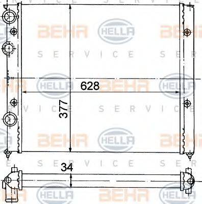 HELLA 8MK376714741 Радіатор, охолодження двигуна