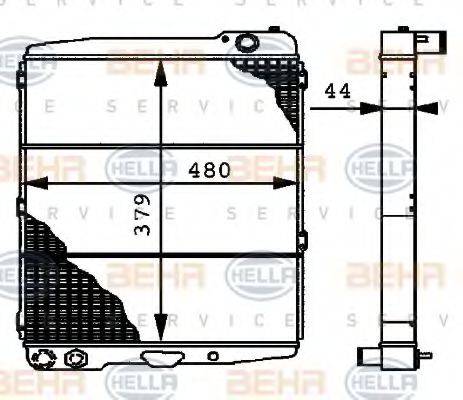 HELLA 8MK376715031 Радіатор, охолодження двигуна