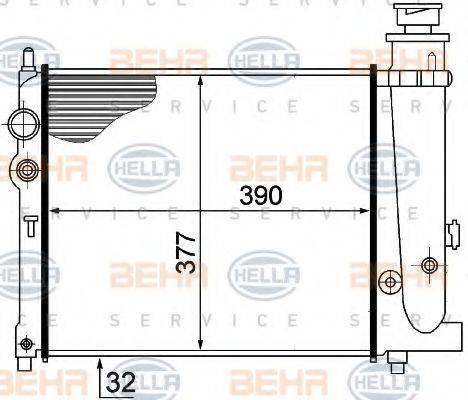 HELLA 8MK376715391 Радіатор, охолодження двигуна