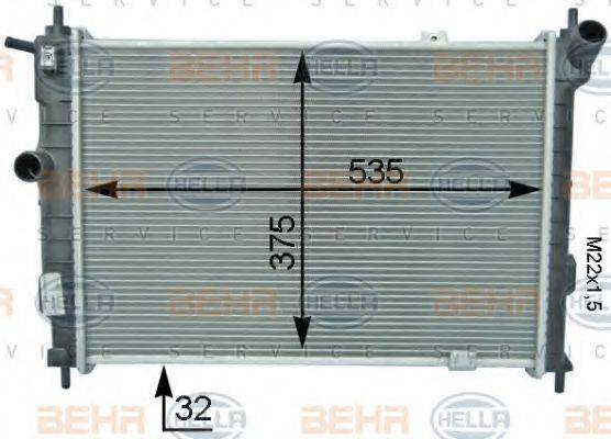 HELLA 8MK376716091 Радіатор, охолодження двигуна