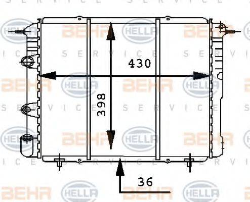 HELLA 8MK376716181 Радіатор, охолодження двигуна