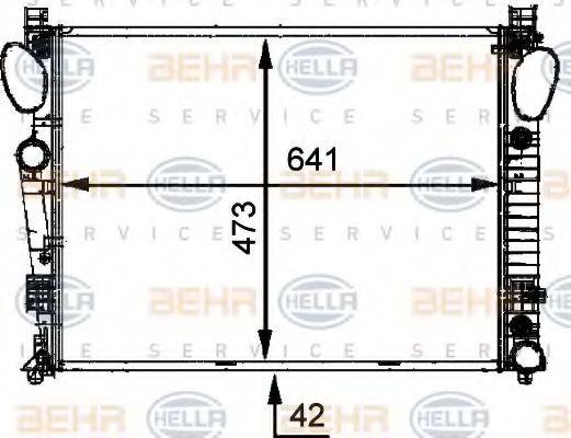 HELLA 8MK376716331 Радіатор, охолодження двигуна