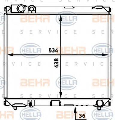 HELLA 8MK376716441 Радіатор, охолодження двигуна