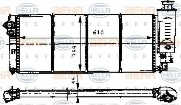 HELLA 8MK376716551 Радіатор, охолодження двигуна