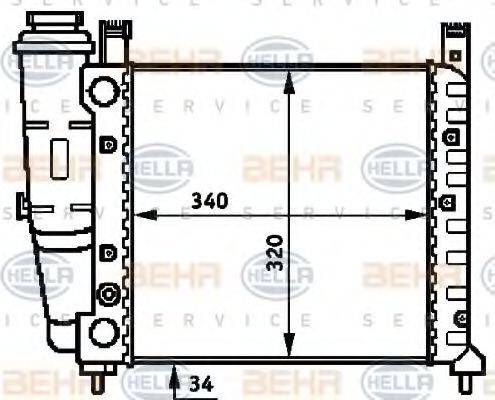 HELLA 8MK376716711 Радіатор, охолодження двигуна