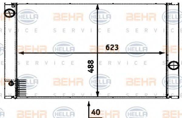 HELLA 8MK376718001 Радіатор, охолодження двигуна