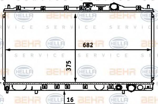 HELLA 8MK376718391 Радіатор, охолодження двигуна