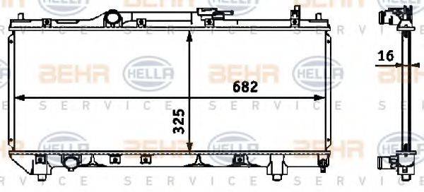 HELLA 8MK376718461 Радіатор, охолодження двигуна