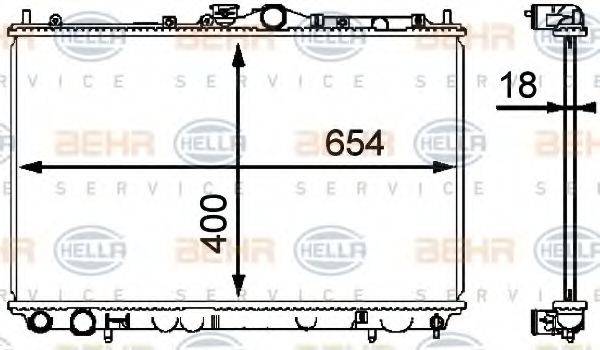 HELLA 8MK376718541 Радіатор, охолодження двигуна